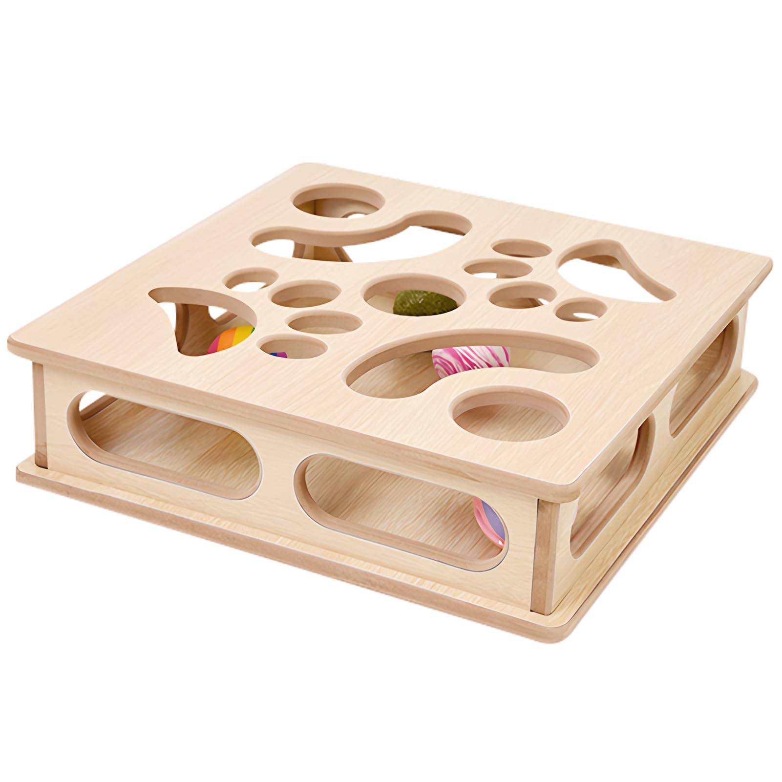 DI BI GRAMAS Cat Interactive Box Puzzle Toy with 3 Small Balls Balls