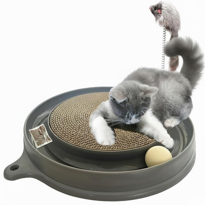 AUOON Cat Scratcher Toy with Ball Track 1 Interactive Cat Toy, Pad