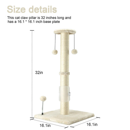 PEEKAB 32" Tall Cat Scratching Post Sisal Rope Scratch Posts