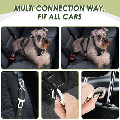 Lukovee Dog Seat Belt for Car, Adjustable Dog Car Harness Seat