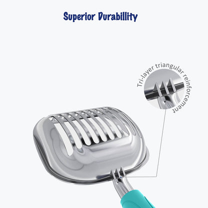 WePet Cat Litter Scoop, Aluminum Alloy Sifter, Kitty Metal Scooper Box