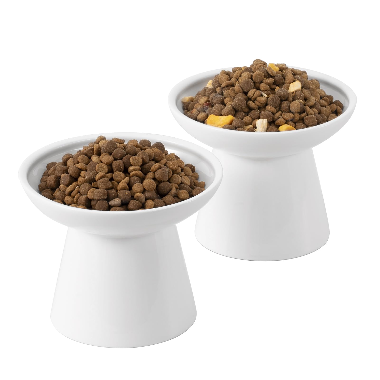 CEEFU Extra Wide Elevated Ceramic Cat Bowl, 6.2" Shallow Dish Bowl