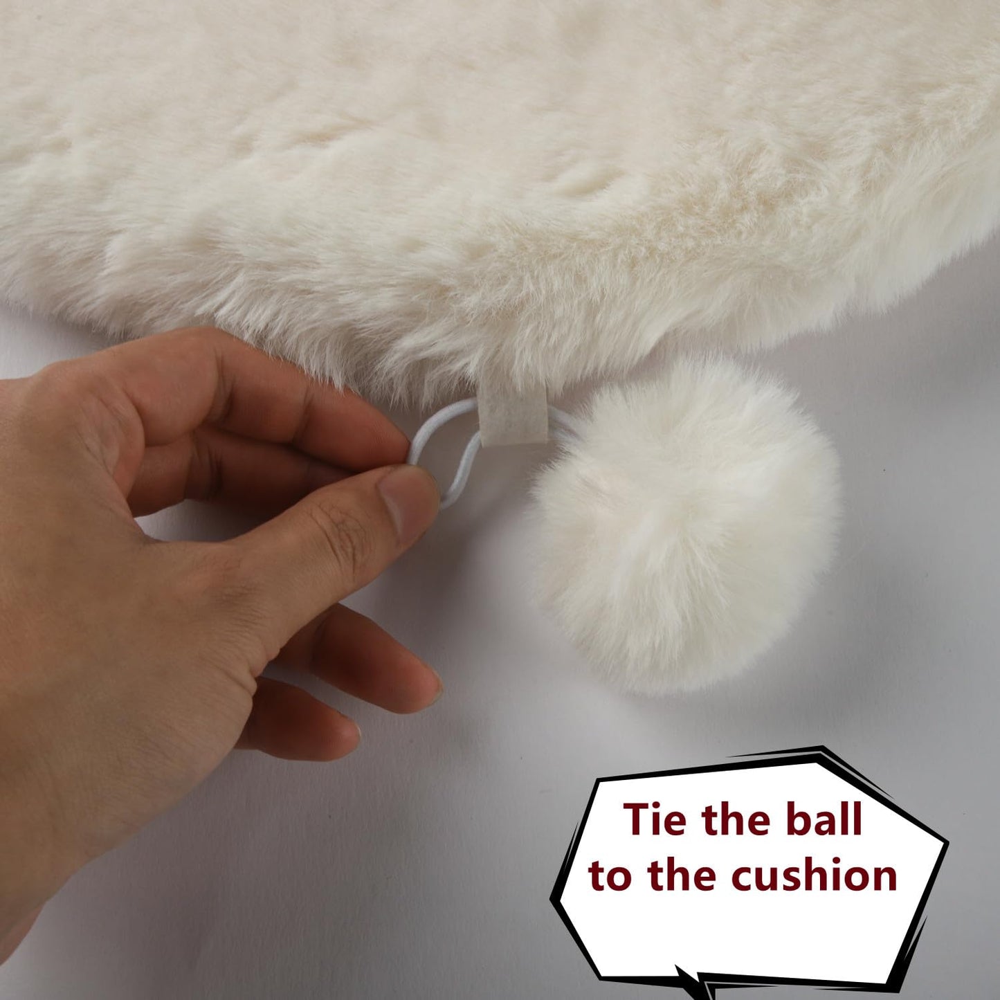 SHENGOCASE Pet Bed Cushion Pad, Square Faux Rabbit Fur, 2-Pack, Bed