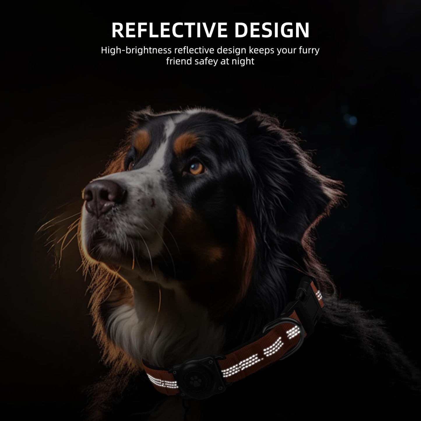 Upgraded AirTag Dog Collar, IP68 Waterproof Air Tag Dog Collar Collar
