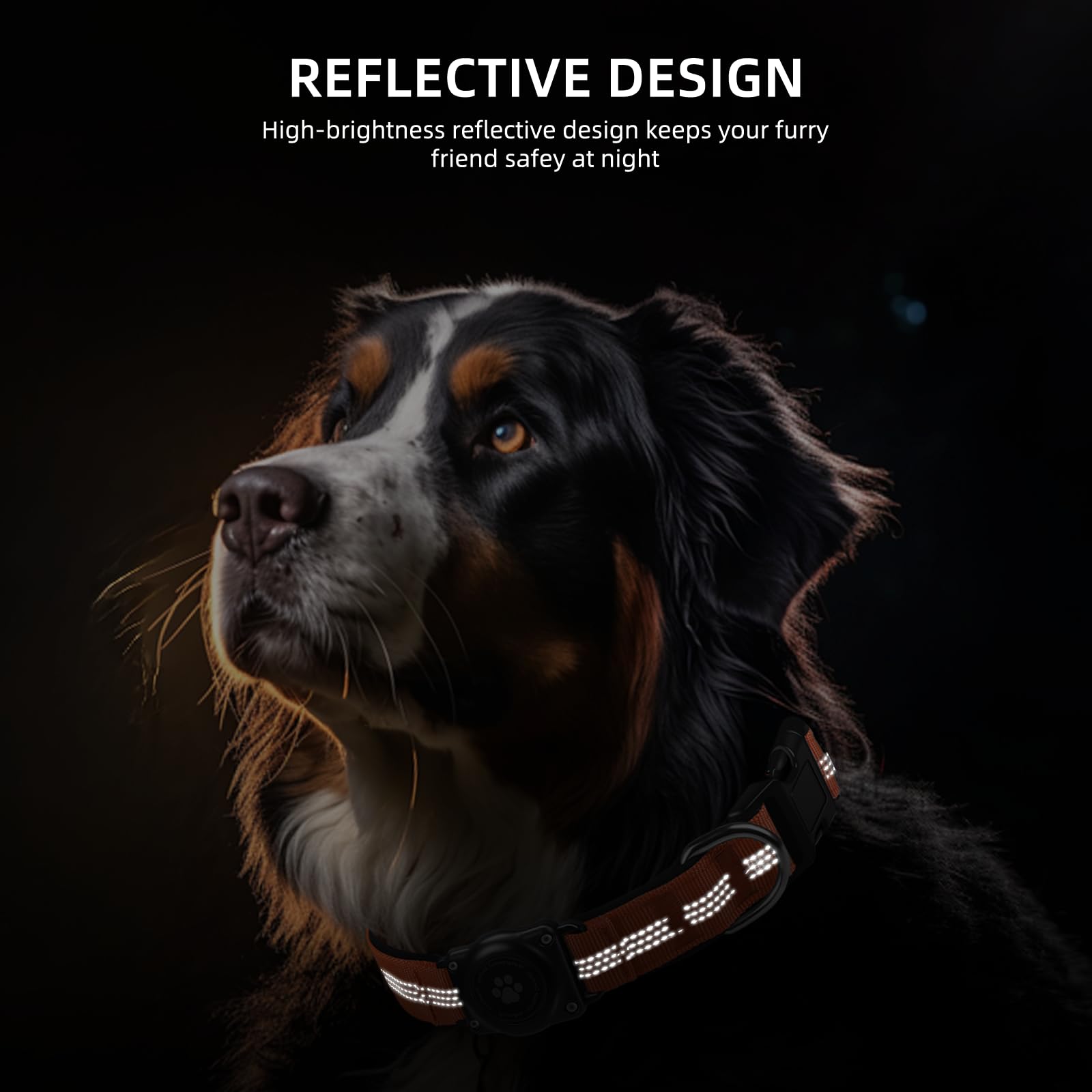 Upgraded AirTag Dog Collar, IP68 Waterproof Air Tag Dog Collar Collar