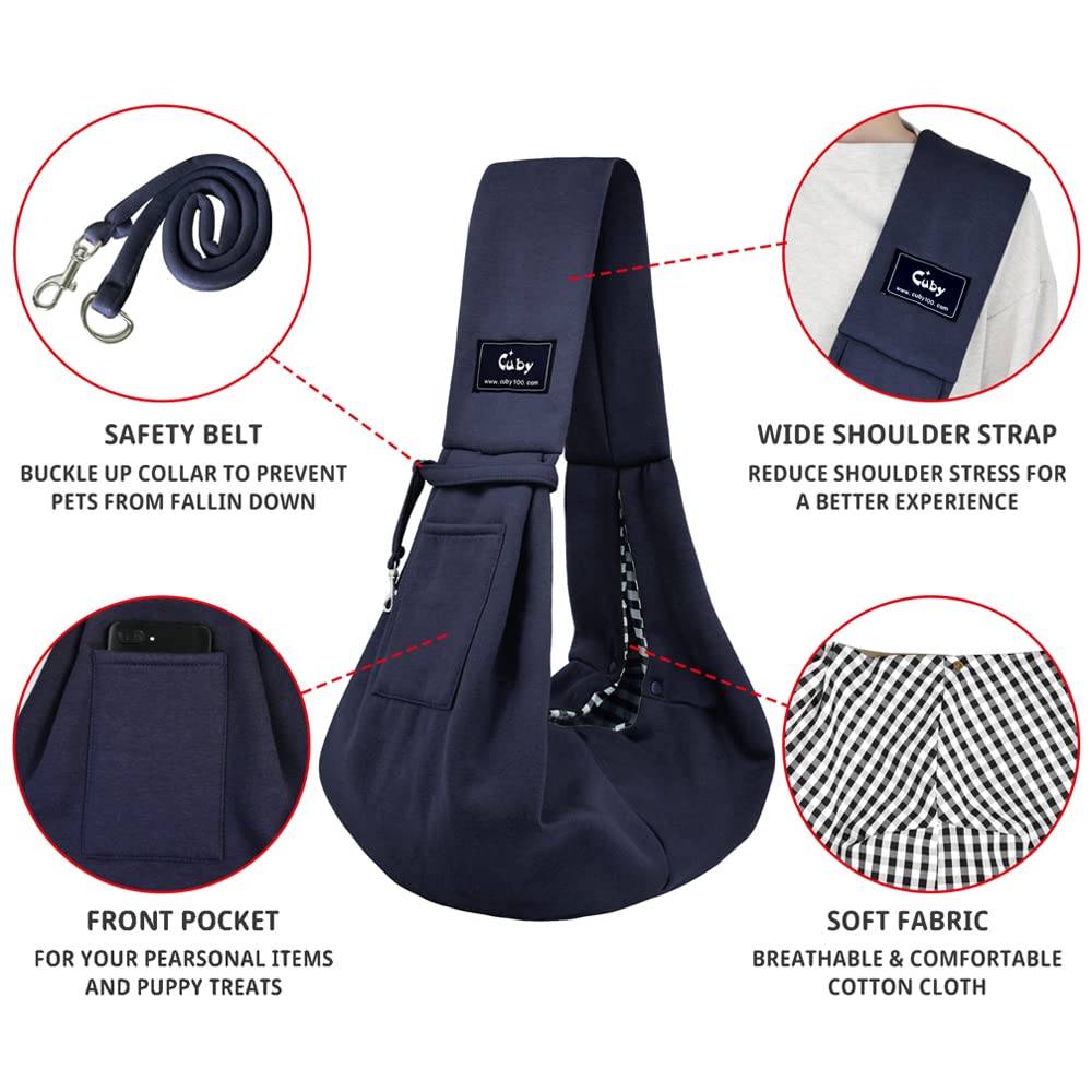 CUBY Dog and Cat Sling Carrier Hands Free Reversible Pet Papoose Bag