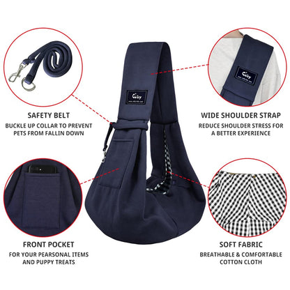 CUBY Dog and Cat Sling Carrier Hands Free Reversible Pet Papoose Bag