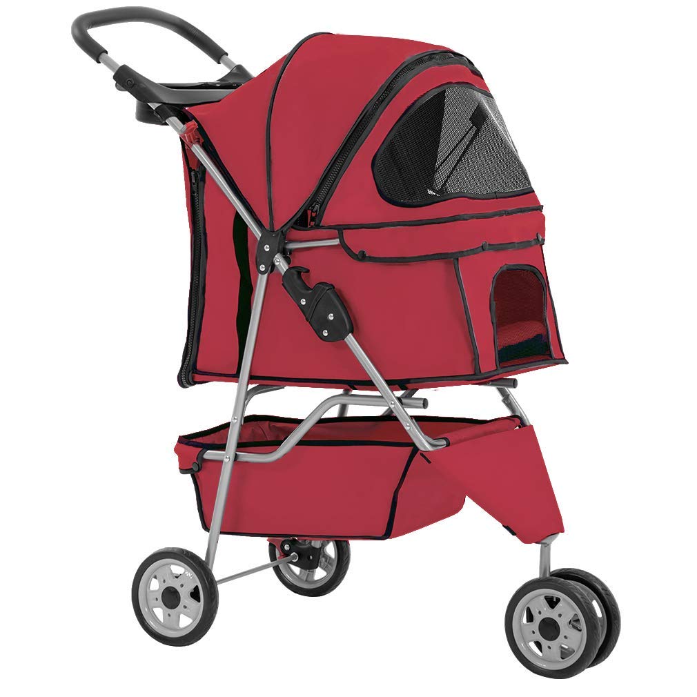 BestPet 3 Wheels Pet Dog Stroller Cat Cage