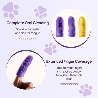 HICC PET Dog Toothbrush, Anti-Slip Dog Tooth Brushing Kit, Dog Kit