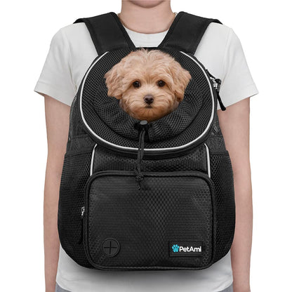 PetAmi Dog Front Carrier Backpack, Adjustable Dog Pet Cat Chest Bag