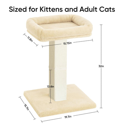 AGYM Cat Scratching Post, 32”Cat Scratcher with Large Plush Posts