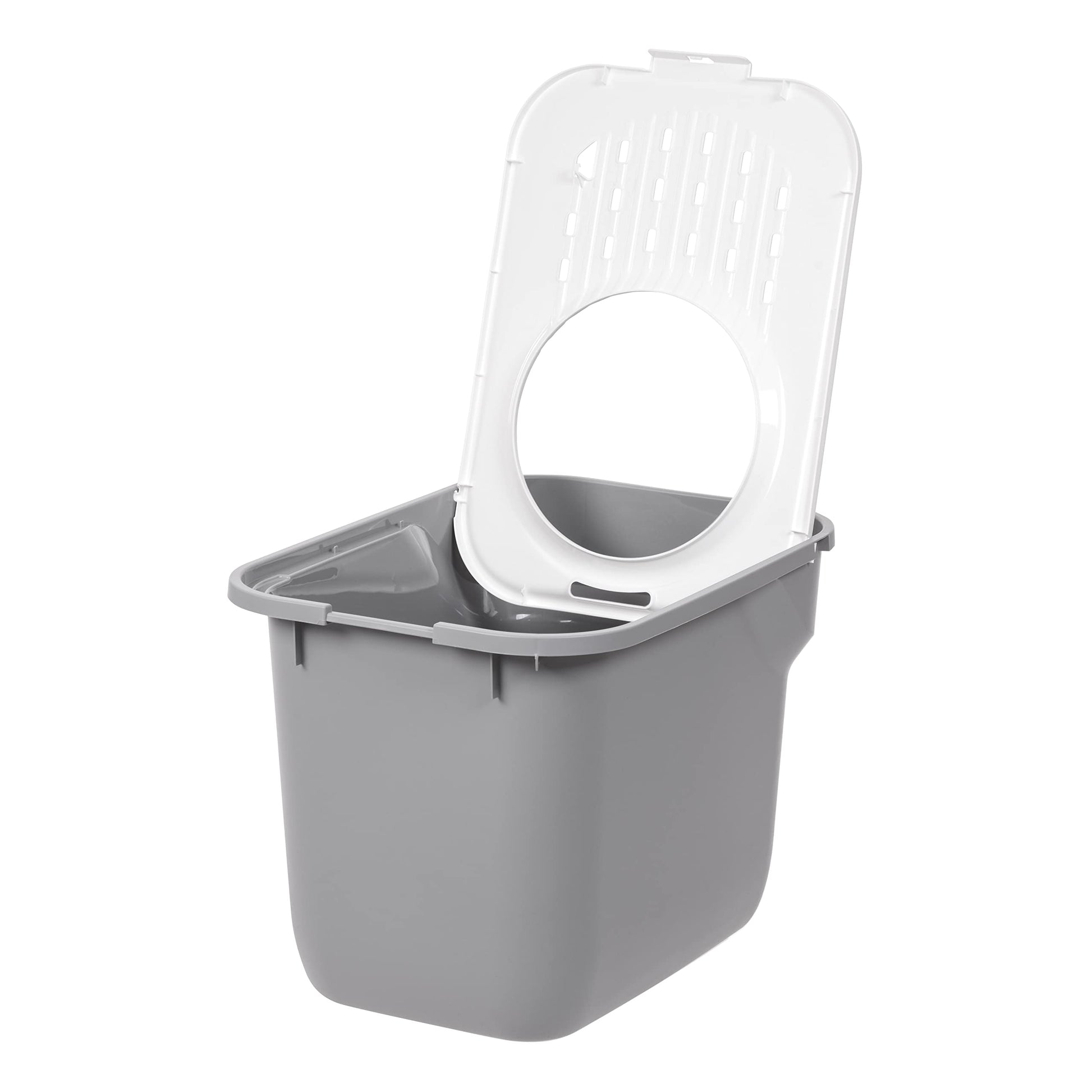 IRIS USA Cat Litter Box Large Top Entry with Lid, Enclosed Litter Box