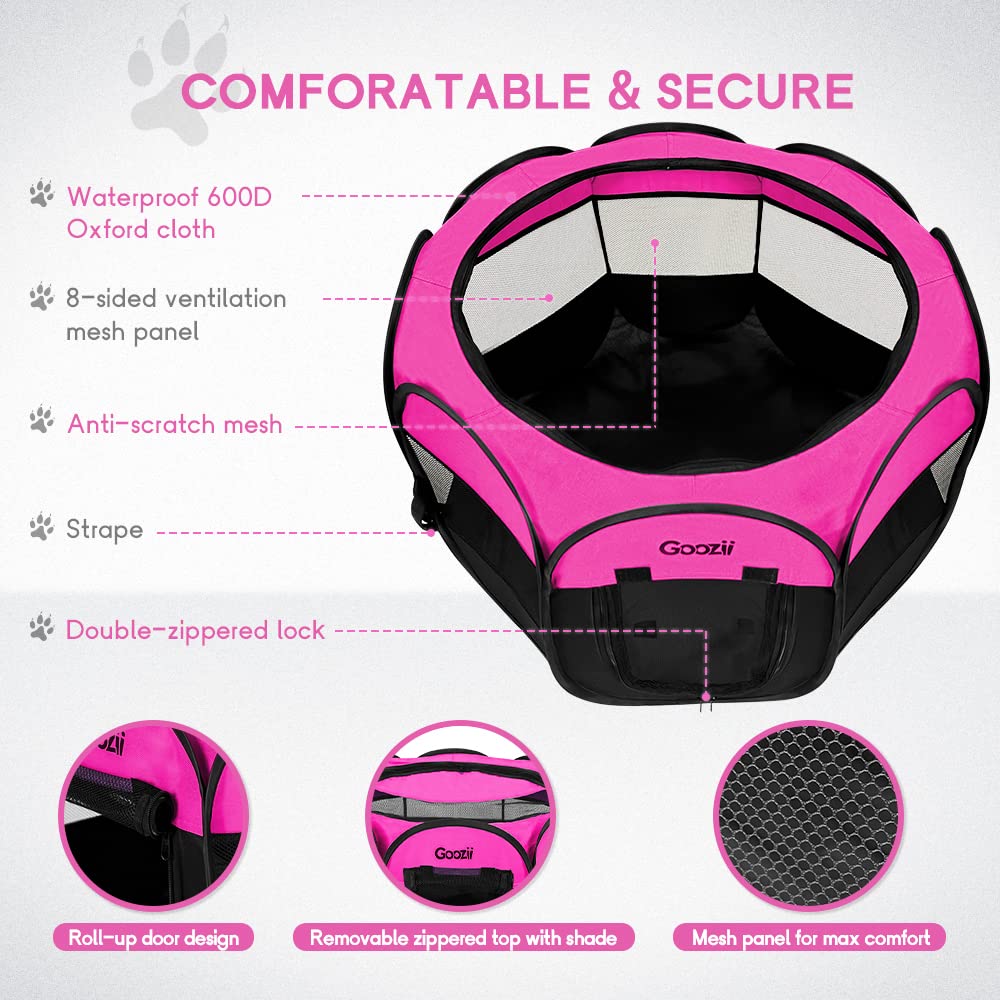 GOOZII Pet Cat Playpen for Indoor Cats Enclosed, Portable Crate