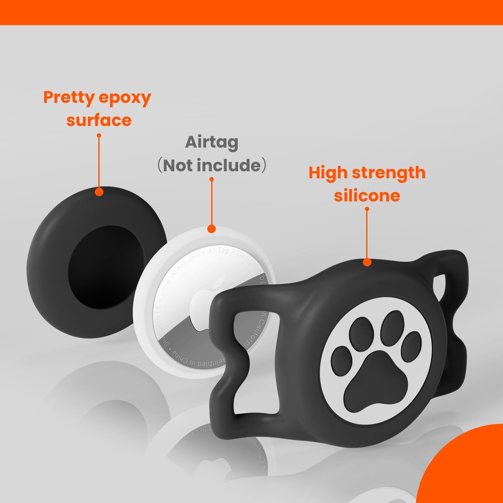 ilFindYou IP68 Waterproof for AirTag Dog Collar Holder, Collar