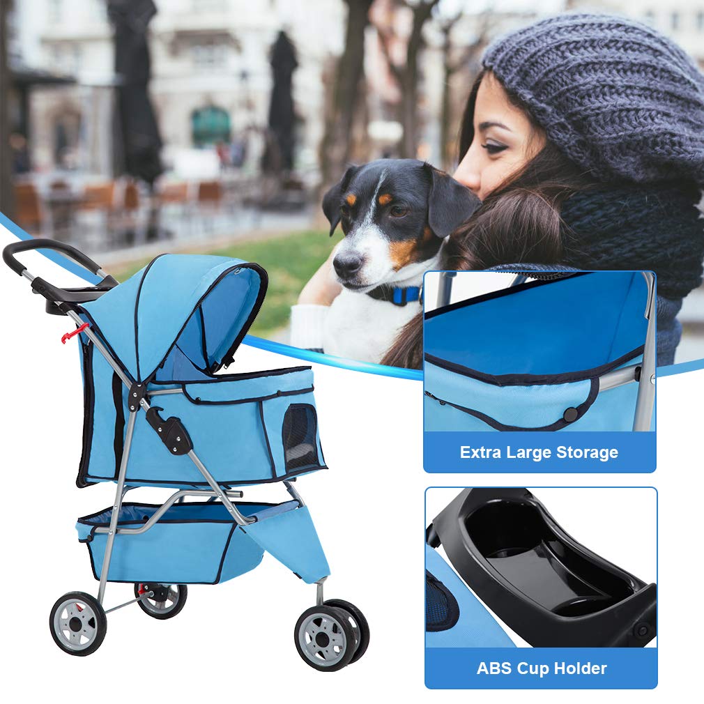 BestPet, 3-Wheel Pet Stroller, Dog and Cat Stroller, Carrier