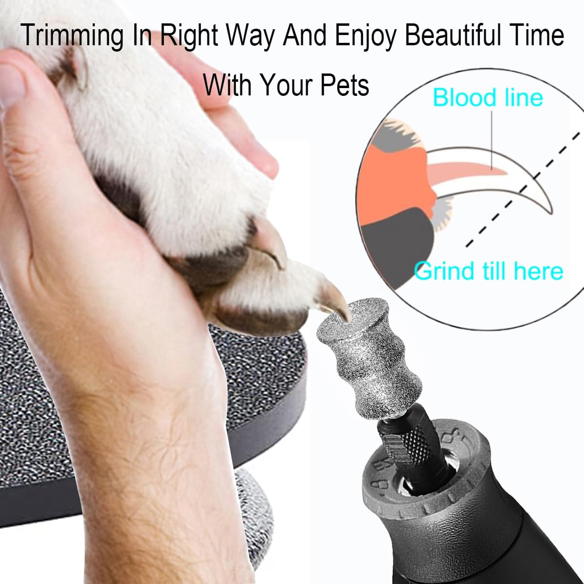 OVATAVO Dog Nail Trimmer Tools for Dremel Paws Grooming Trimmer