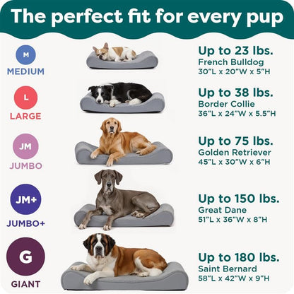 FurHaven Orthopedic Dog Bed for Large Dogs, Luxe Lounger Contour Bed