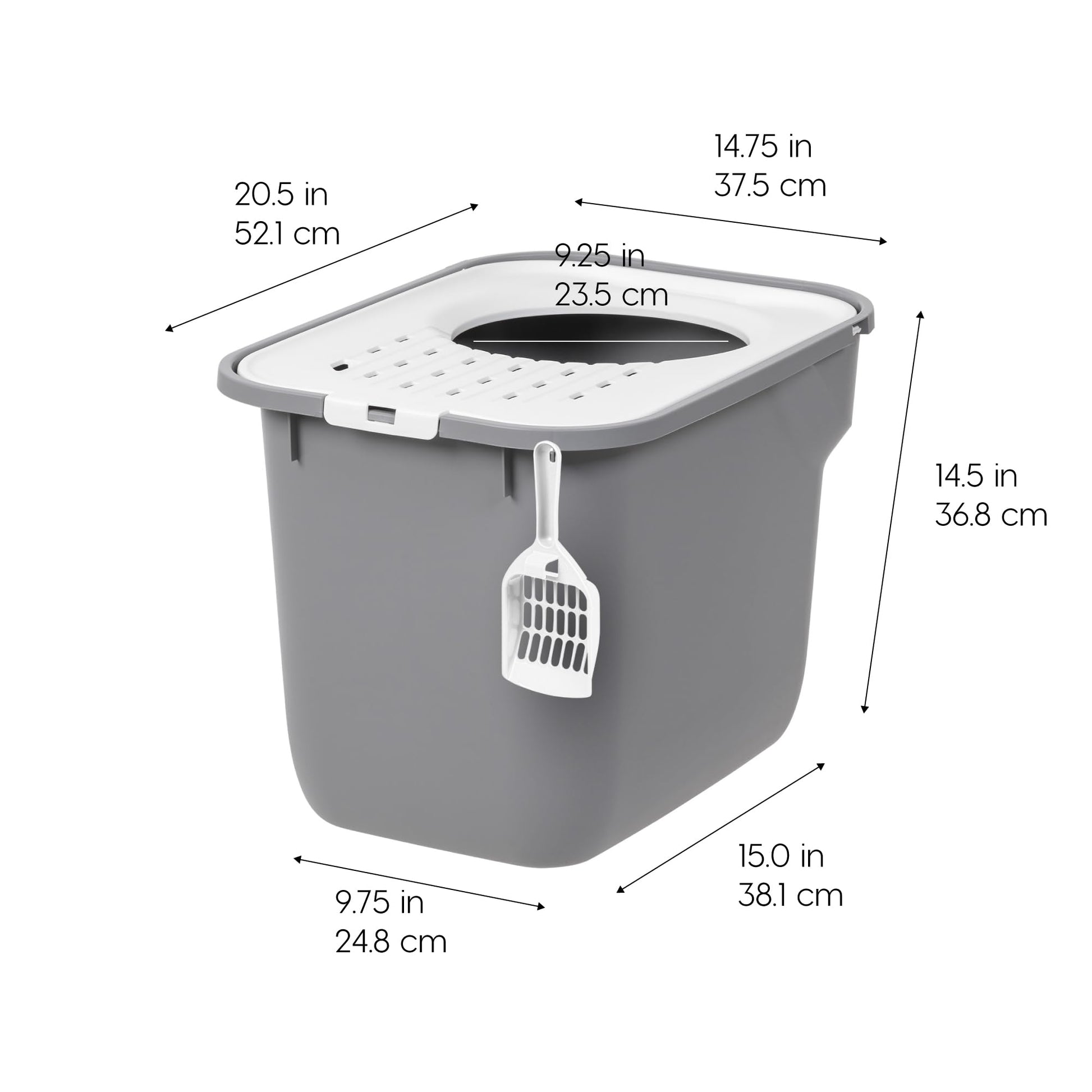 IRIS USA Cat Litter Box Large Top Entry with Lid, Enclosed Litter Box