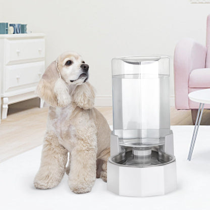 Sfozstra Dog Water Bowl Dispenser: Large Gravity Stainless Steel Bowl