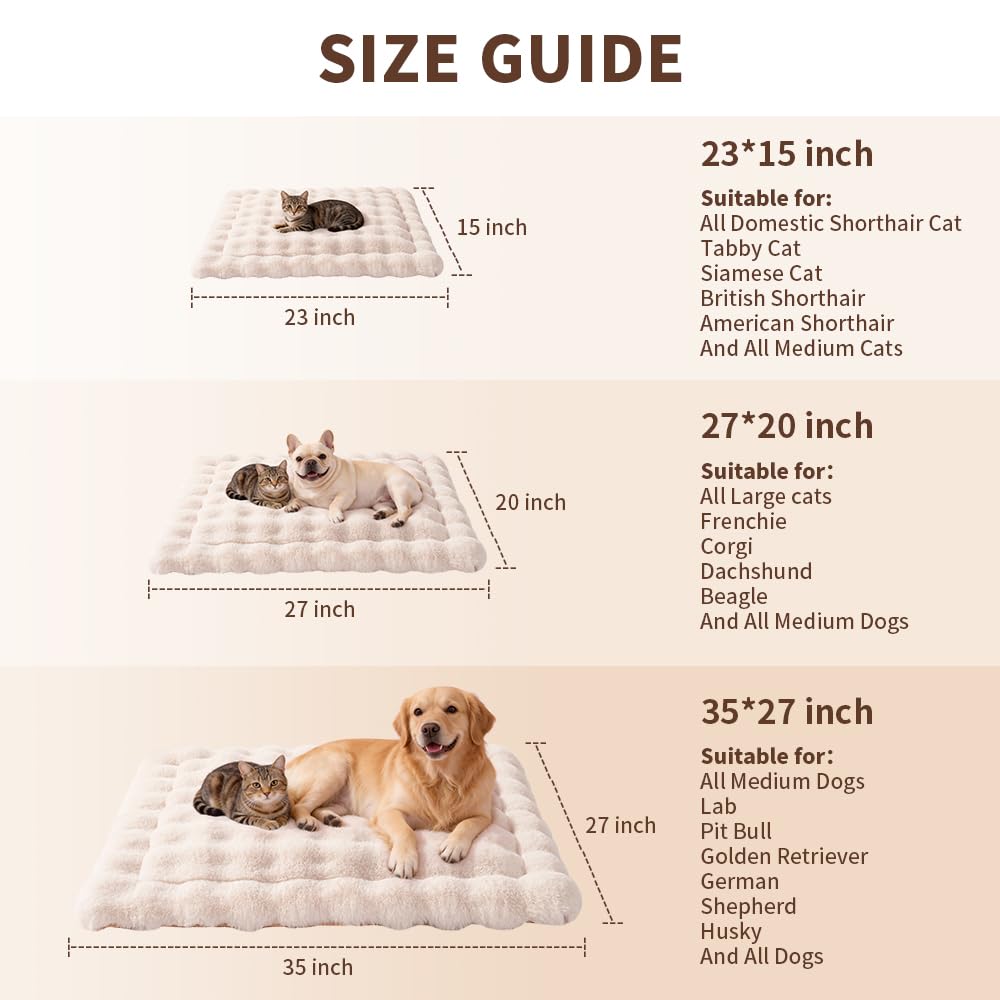 SOMAHE Cat Bed Mat, Soft Plush Faux Fur Kneading Pet Bed, Machine Bed