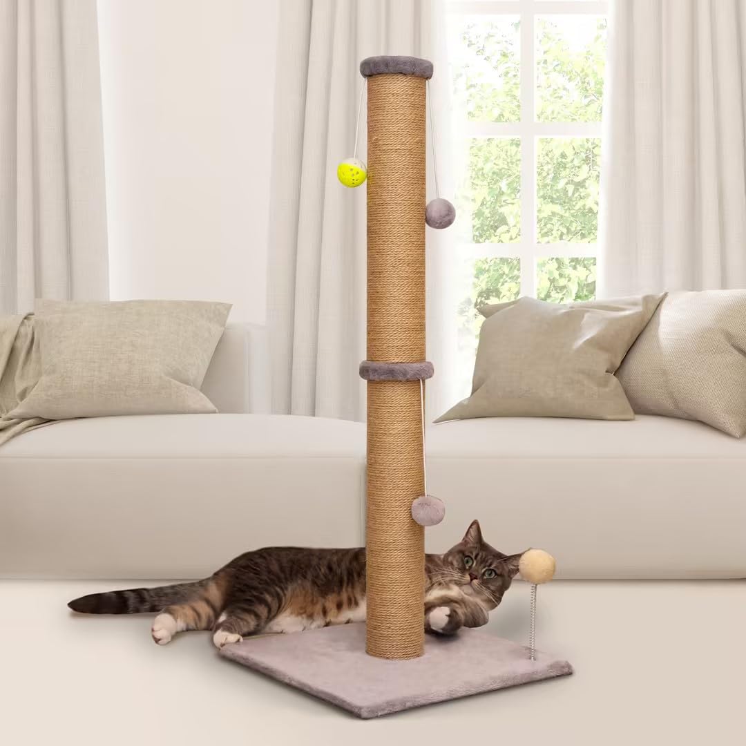 PELUOMOZ Tall Cat Scratching Post Large Cat Scratch Post for Tree