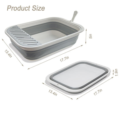 chuyouan Collapsible Small Cat Litter Box,Kitten Open Potty Pan Box