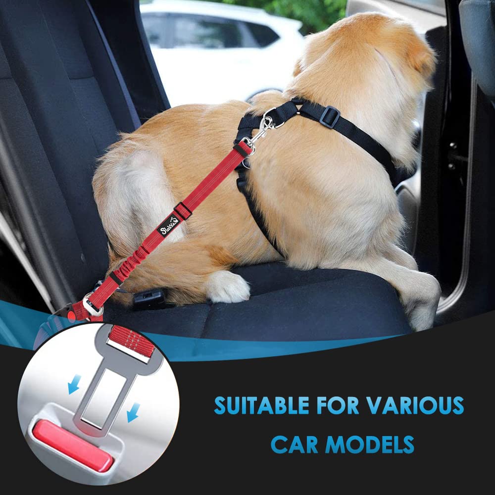 SlowTon Dog Seat Belt for Car, 2 Pack Dog Car Harness Seatbelt Seat