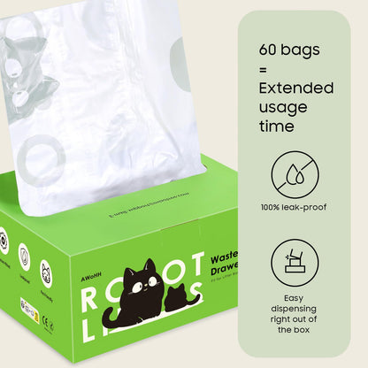 AWoHH 60 Tidy Draw-Pack Cat Litter Box Robot Model 5/4/3 Waste Box