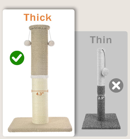 Made4Pets Tall Cat Scratching Post, Heavy Duty and Thicker Posts
