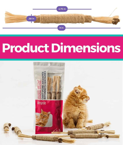 RYERCAT Silvervine Sticks for Cats Natural Cat Chew Toy for Toy