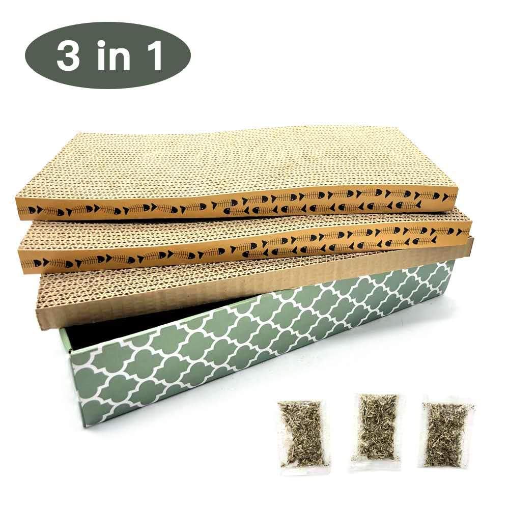 Cat Scratcher Cardboard Scratching Pads Scratch Lounge Bed with Pads