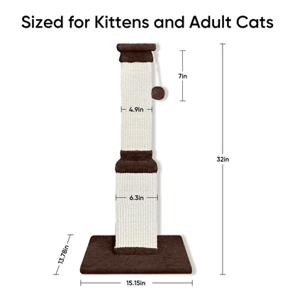 AGYM 32 Tall Cat Scratching Post for Large Cats, Cat Scratcher