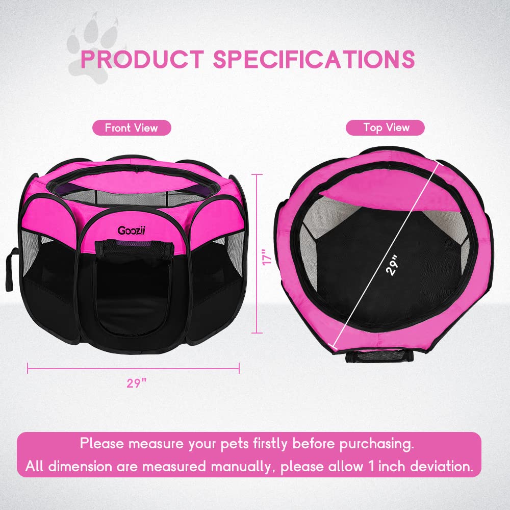 GOOZII Pet Cat Playpen for Indoor Cats Enclosed, Portable Crate