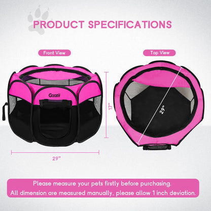 GOOZII Pet Cat Playpen for Indoor Cats Enclosed, Portable Crate
