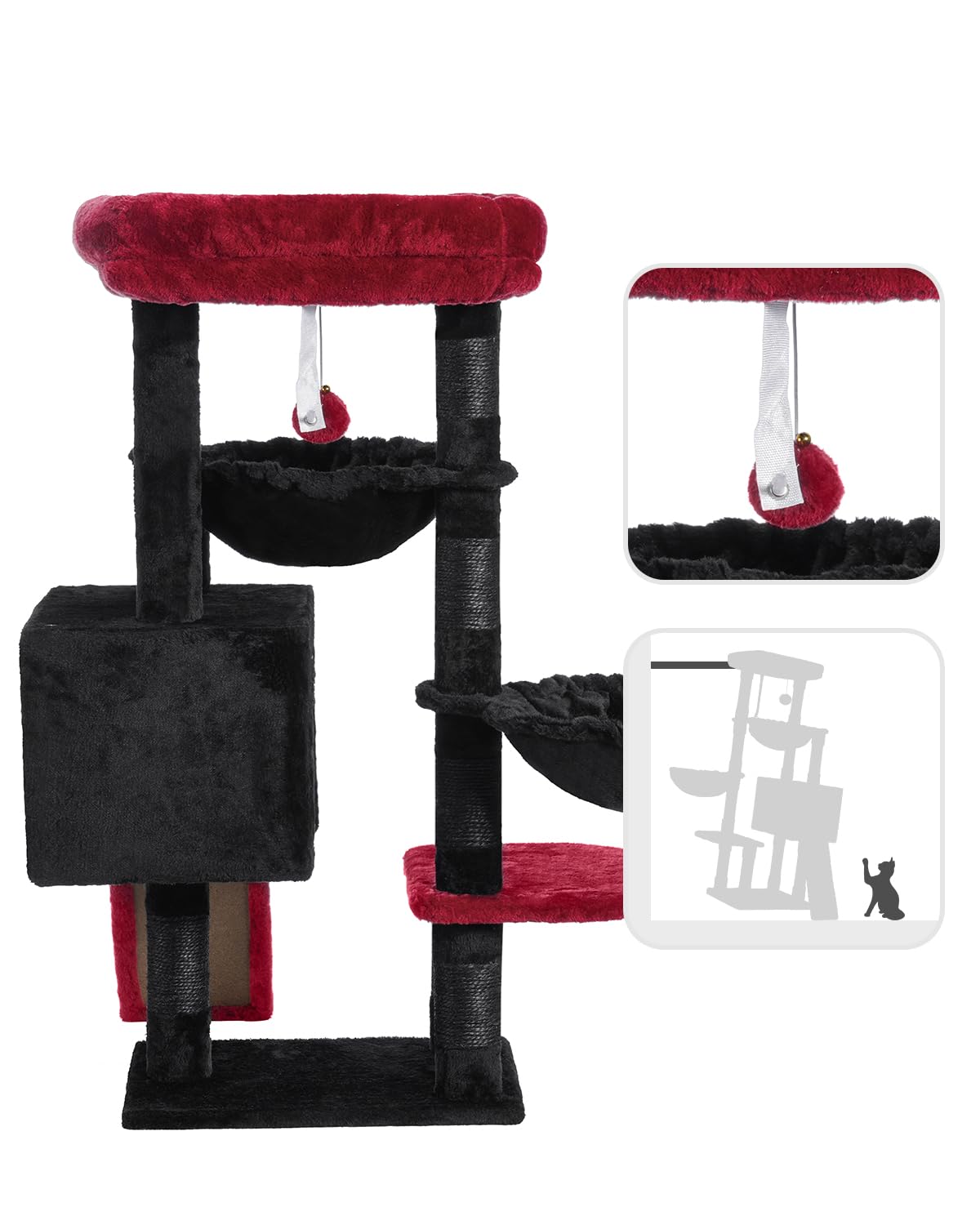 Hey-brother Gothic Cat Tree, Cat Tower for Indoor Cats, Cat House