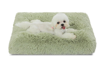 Bedfolks Plush Waterproof Dog Crate Pad, Removable Cover,Faux Crate