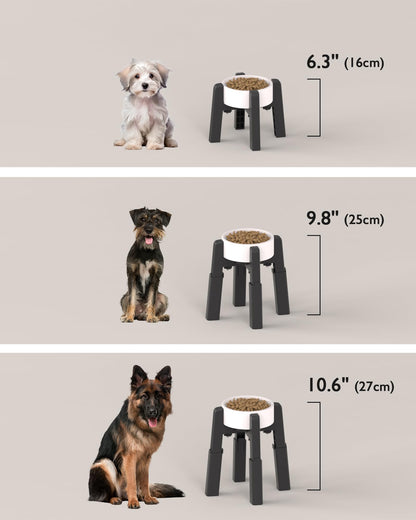 CZPET Dog Bowl Stand with Adjustable Height and Width [Stand Bowl