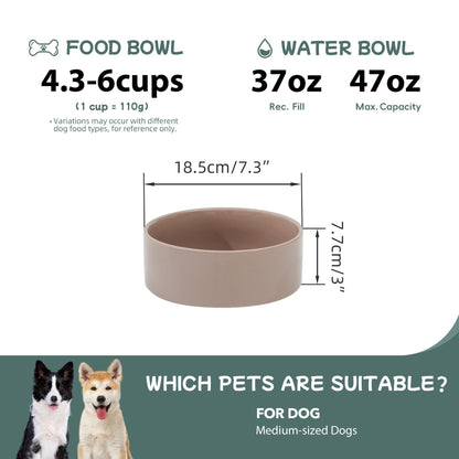 Havniva Ceramic Dog Bowl, Food and Water Bowl for Medium Breed Bowl