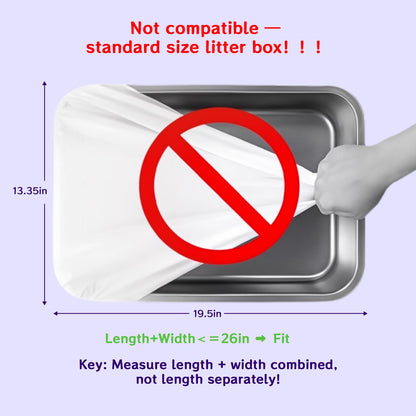120 Count 26" x 11.8" Automatic Cat Litter Box Bags Compatible Box