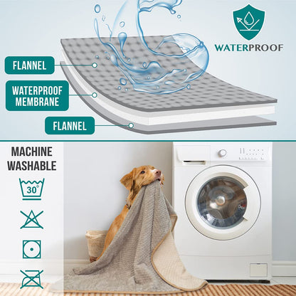 PetAmi Waterproof Dog Blanket, Leakproof XL Pet Blanket Crate