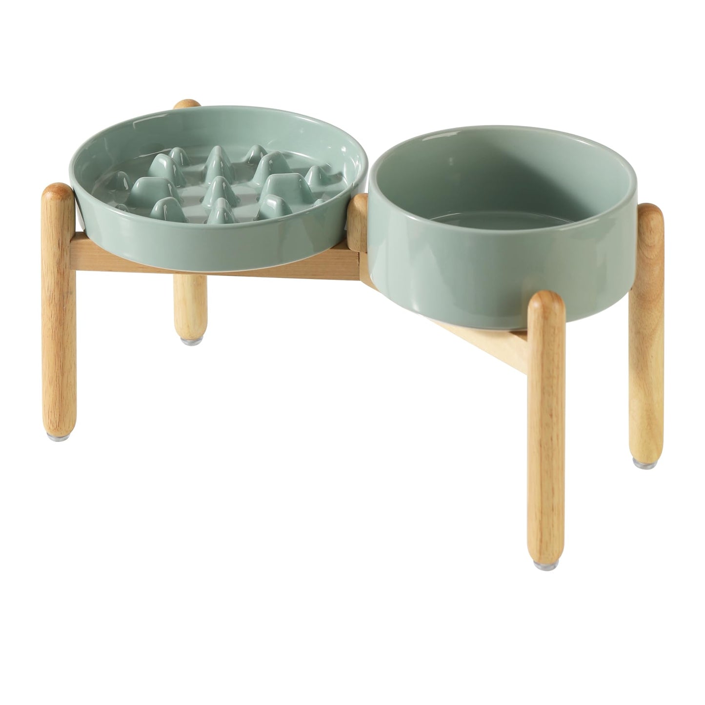 Havniva Ceramic Raised Slow Feeder Dog Bowl Set, Elevated Bowl