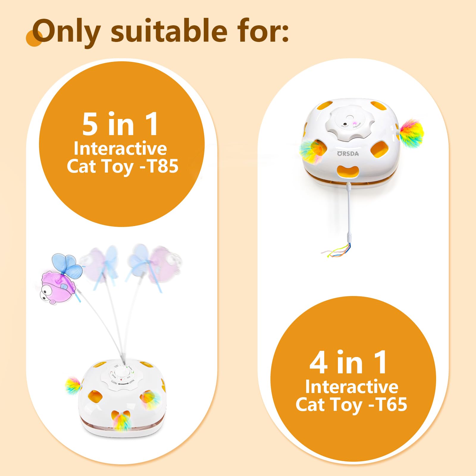 ORSDA 14PCS Cat Feather Toys Replacement Interactive Kitten Toys