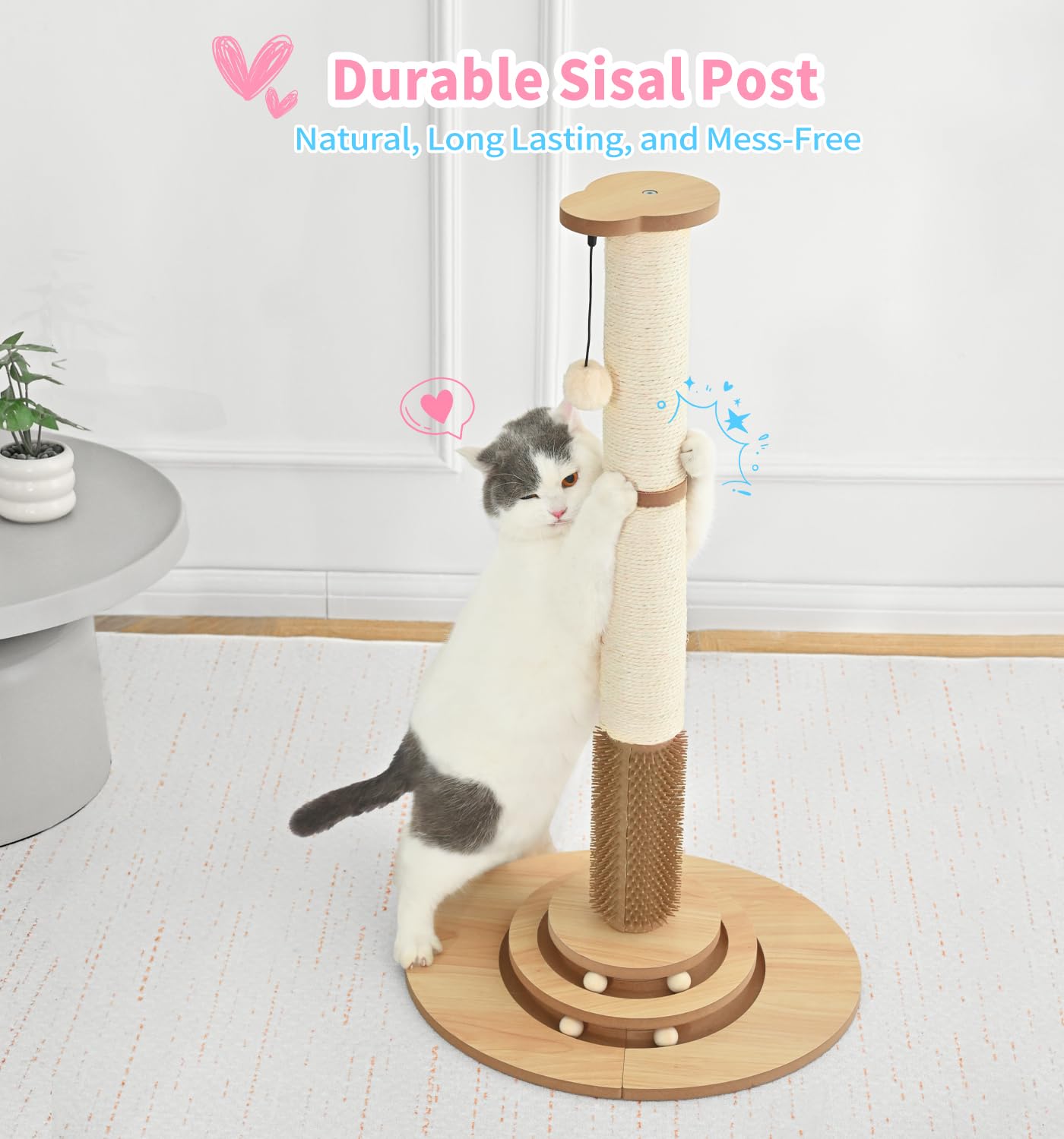 Made4Pets Cat Scratching Post Sisal Cat Scratcher Kitten Toys Tower