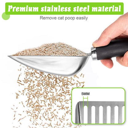 Cat Litter Scooper with Holder, Stainless Steel Cat Litter Scoop Box
