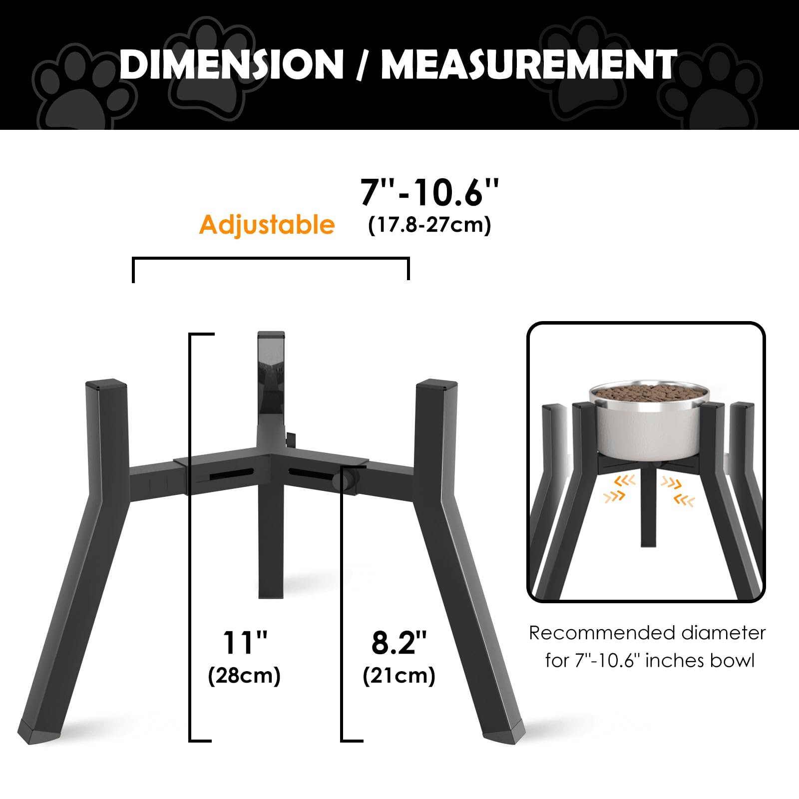 SHAINFUN Raised Dog Bowl Stand for Large Dogs 11" Height Bowl