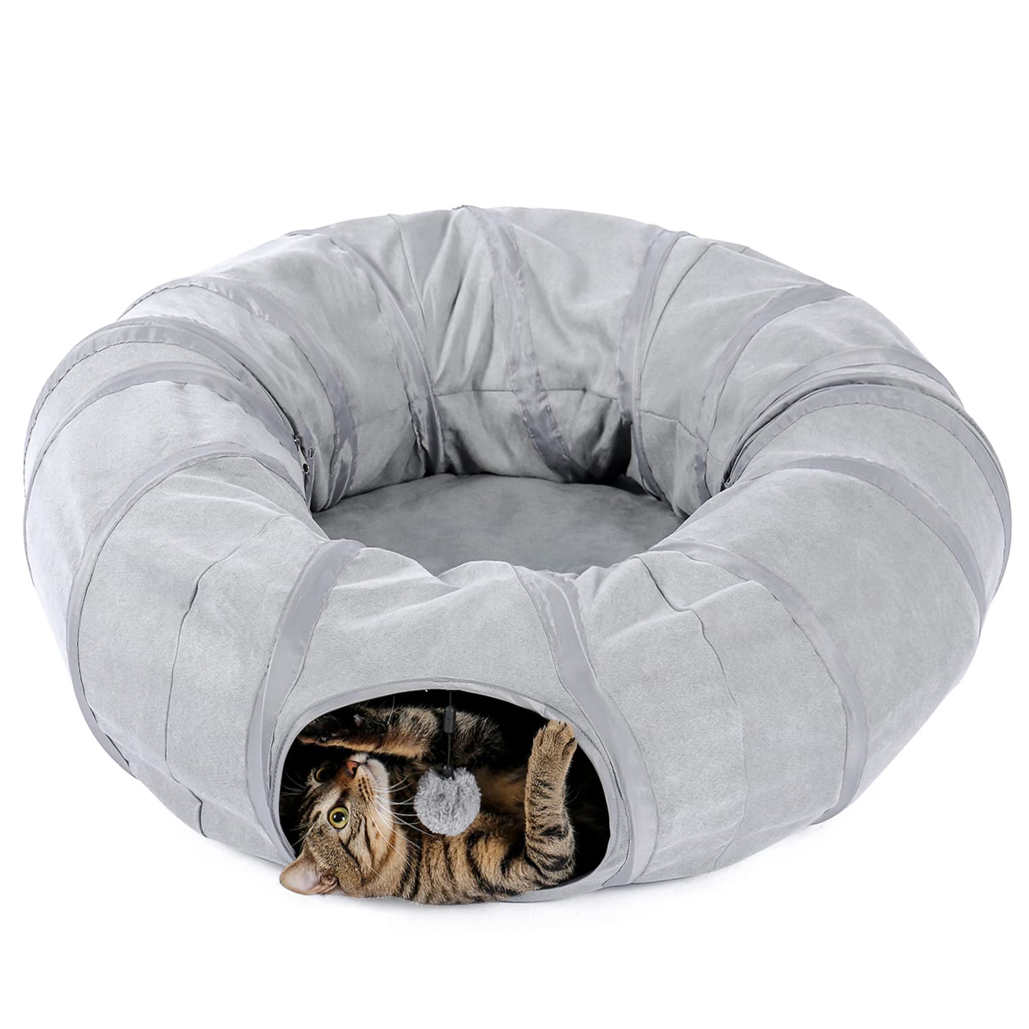 PAWZ Road Cat Tunnel Bed Large Cat Donut Tunnel for Indoor Bed