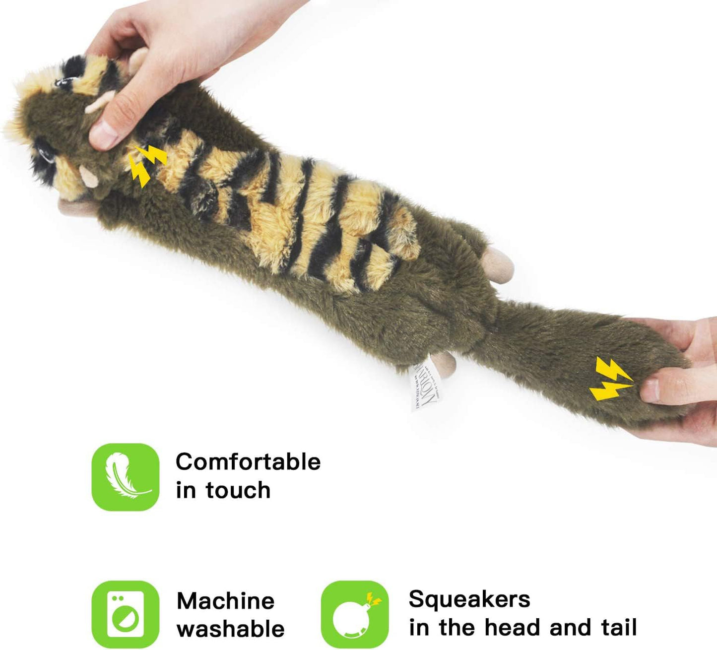 SHARLOVY Dog Squeaky Toy No Stuffing 6 Pack, Dog Toys Crinkle Plush