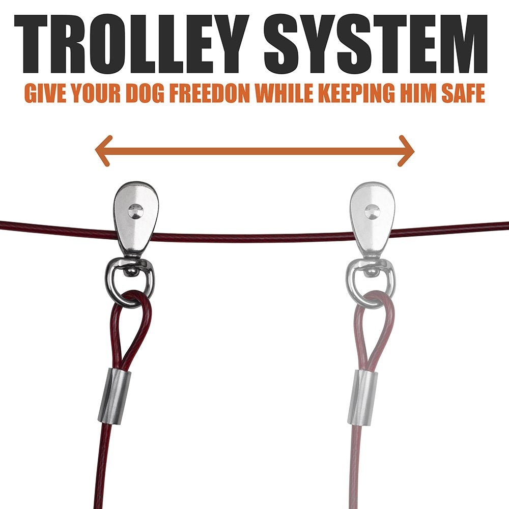BV Aerial Pet Trolley System with Pulley Lead Heavy Duty Dog Tie Lead