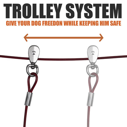BV Aerial Pet Trolley System with Pulley Lead Heavy Duty Dog Tie Lead