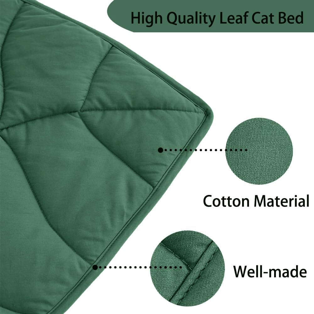 Letalong Leaf Shaped Cotton Cat Bed Pad, Warming Cat Mat, Pet Bed